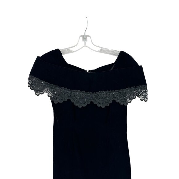 Jessica Howard by Mitchell Rodbell Vintage Velvet‎ Dress Womens Size 8 Goth 80s - Picture 6 of 10